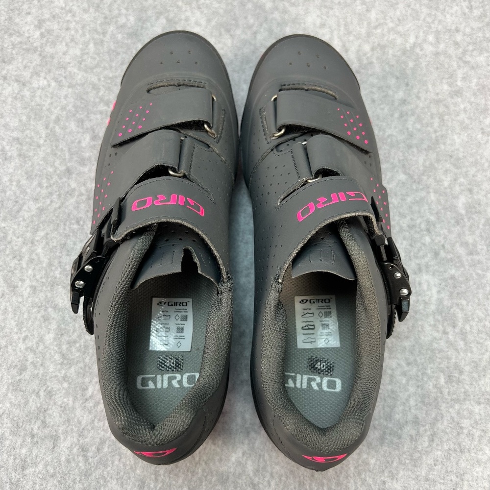 Giro Manta Biking Cycling Shoes Clipless SPD Grey Pink Cleats Women US 8.5 EU 40 - Picture 6 of 16
